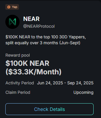 Shadon Chandra Barman CLONE (@shadonchandrabd) on Twitter photo Kaito Yaps for NEAR are live.
→ Drop quality takes on NEAR
→ Farm yaps, not engagement traps
→ Earn while you talk FORK THAT to empty hype. Yap for $NEAR. Earn for real.
$NEAR <a href="/NEARProtocol/">NEAR Protocol</a>
<a href="/shadatofficial1/">"Shadat Official | Airdrop"</a> Kaito Yaps for NEAR are live.
→ Drop quality takes on NEAR
→ Farm yaps, not engagement traps
→ Earn while you talk FORK THAT to empty hype. Yap for $NEAR. Earn for real.
$NEAR <a href="/NEARProtocol/">NEAR Protocol</a>
<a href="/shadatofficial1/">"Shadat Official | Airdrop"</a>