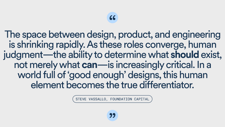 Rahul_J_Mathur's tweet photo. This is a profound statement in our post AI world:

AI tools can do:

1. Prompt to Prototype
2. Conversation to Code
3. Wireframe To Code
4. Text to UI components

AI can do the all of the above with superhuman capability.

But, AI needs you (PM, Designer, CEO) to have Taste to decide what should be done ⤵️