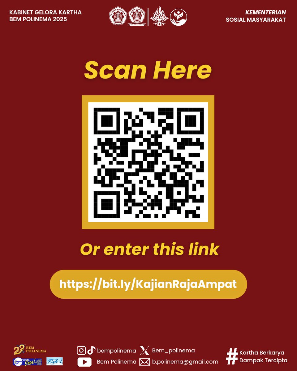 Penambangan nikel di kawasan Raja Ampat bukan hanya merusak lingkungan, tetapi juga berisiko mengganggu kehidupan masyarakat adat setempat yang menggantungkan hidup pada kelestarian alam.
Kita tidak bisa diam.

Baca Selengkapnya di :
bit.ly/KajianRajaAmpat