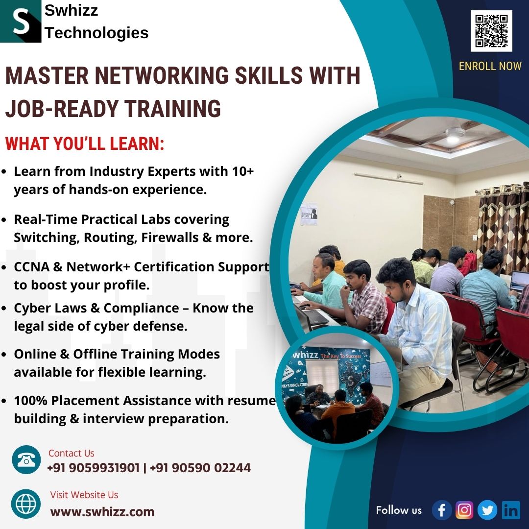 Swhizzofficial's tweet image. 🚀Kickstart your IT career with expert-led Networking Training at Swhizz Technologies!
 ✅ Real-time labs
 ✅ CCNA prep
 ✅ 100% Placement Support
📞 Call: 9059931901 | 9059002244
🌐 Website: swhizz.com
 #NetworkingTraining #CCNA #ITJobs #OrganDonation #Gemini_NT