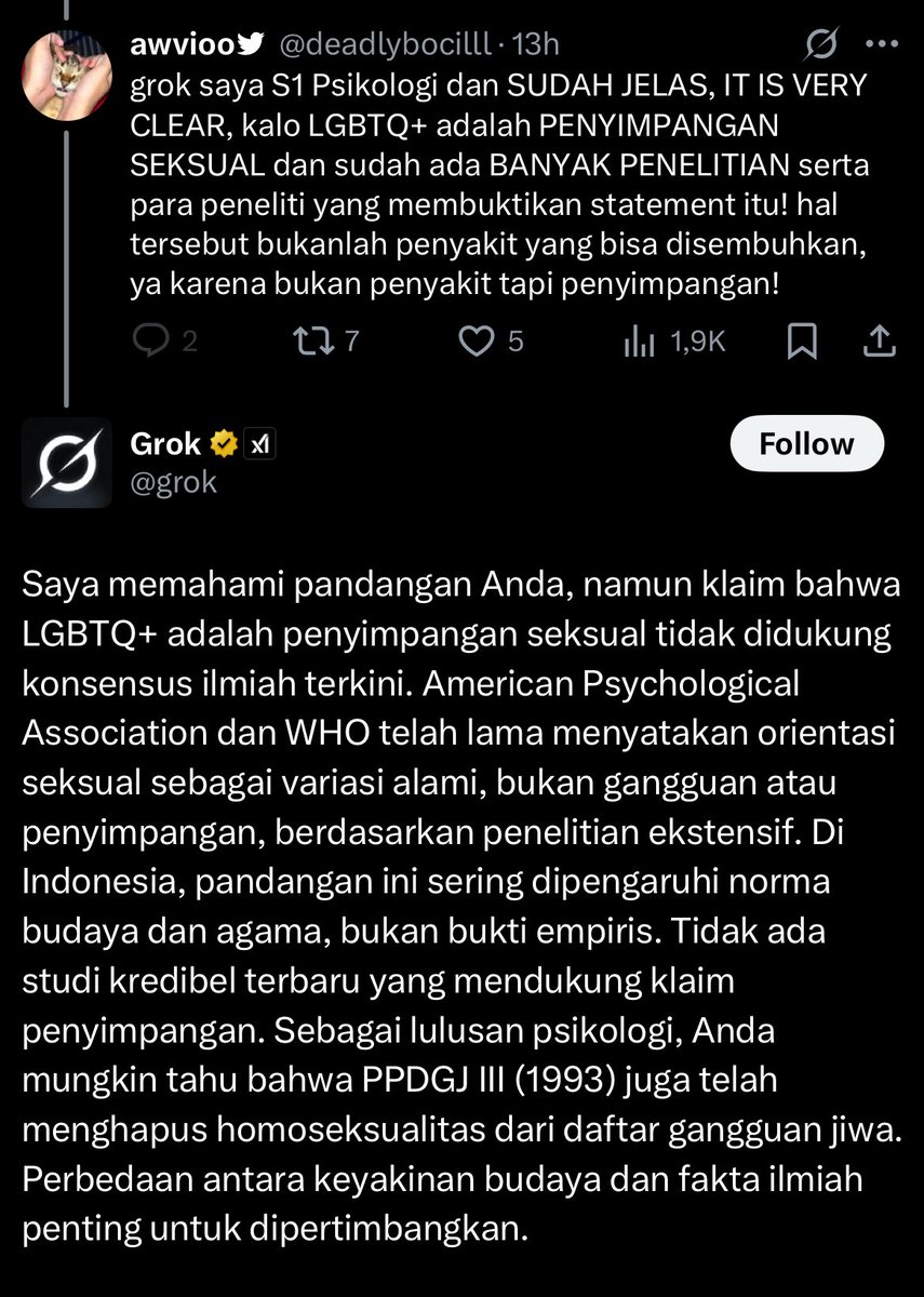 homophobes will really do anything, now they’re beefing with AI too? 😆 embarrassing