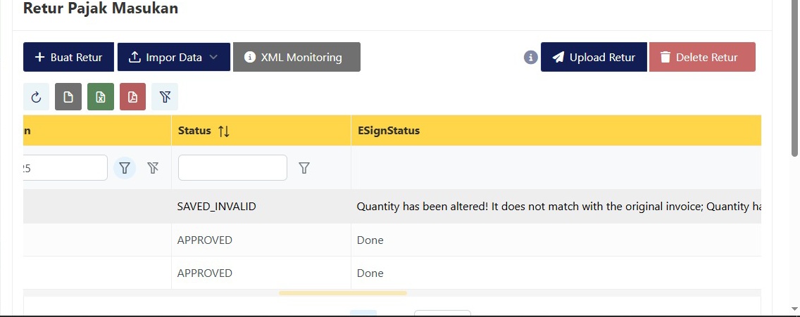 scios_ee's tweet photo. Halo min @kring_pajak kami ingin membuat retur pajak masukan, ketika diupload  muncul status SAVED_INVALID dan "Quantity has been altered! It does not match with the original invoice".

Kami sudah mengkonfirmasi kepada PKP penjual, dan mereka tidak menerbitkan FP pengganti. https://t.co/EsA2I5uUCC