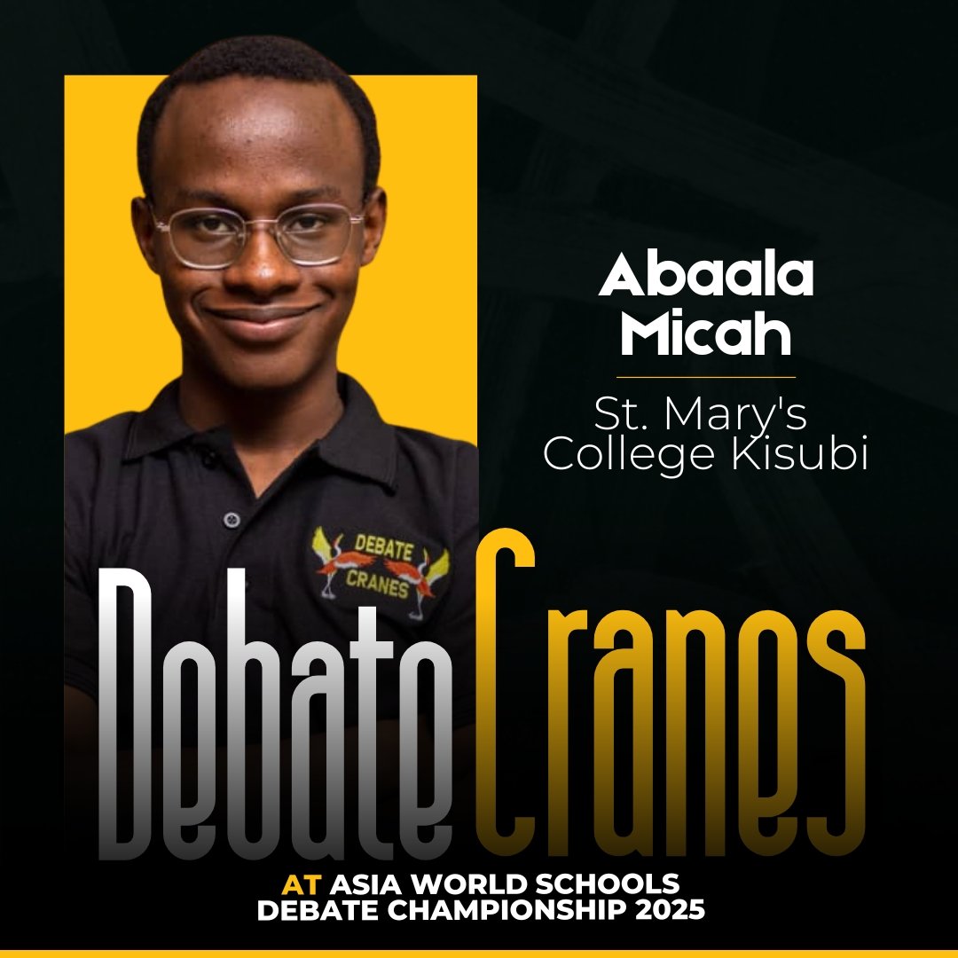 debate_afrika's tweet image. 2/
First up: Micah, a Senior 5 student at St. Mary’s College Kisubi (SMACK).
Micah isn’t new to the big stage—he&apos;s a former champion of the East African Schools Debate Championship and one of Uganda&apos;s finest young orators.
#DebateCranes #DIAProgramming