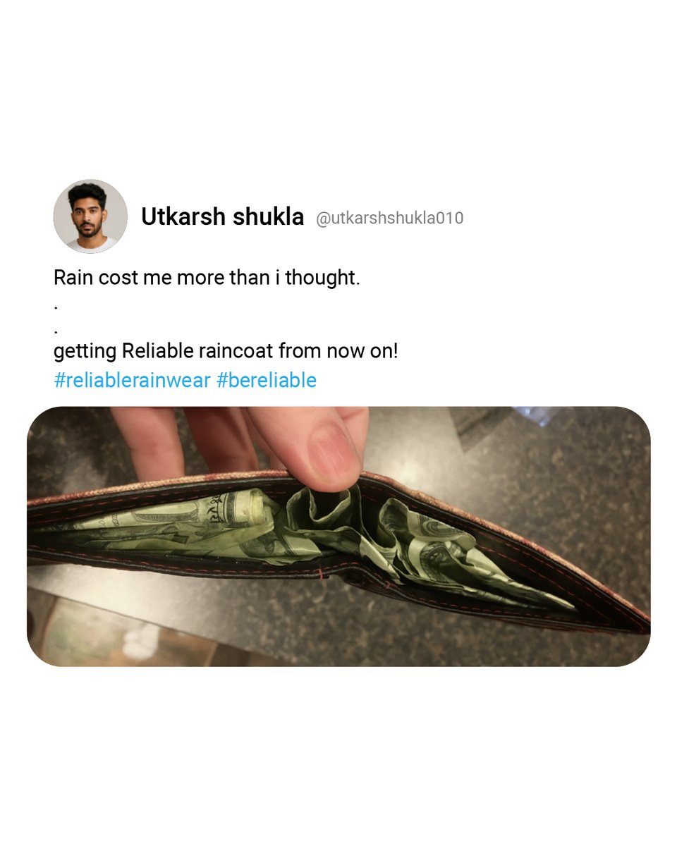 Reliable_Rain's tweet photo. When the rain hits harder than expected, trust Reliable to keep you dry.

-
#RainReady #ReliableRainwear #MonsoonEssentials #StayDry #UnexpectedRain #RainProtection #WaterproofGear #StayPrepared #Rainproof #DryThroughIt https://t.co/juJ4gszP6P