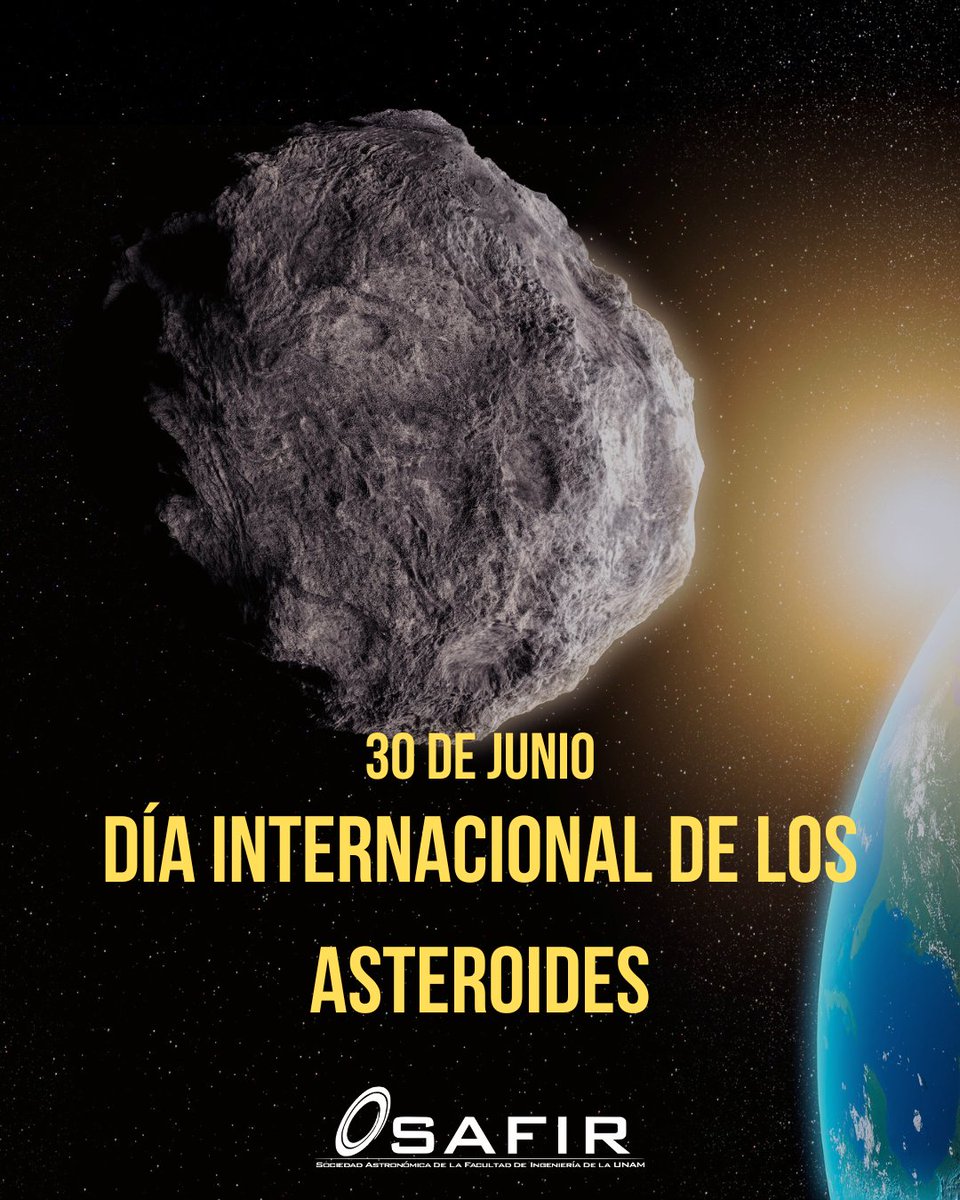 SAFIR_UNAM's tweet photo. 🚨¿Sabías que los asteroides contienen pistas sobre el origen del sistema solar? 🪐💥 En el #DiaDeLosAsteroides exploramos cómo estos cuerpos rocosos pueden impactar —literalmente— nuestro futuro.

#AsteroidDay #SAFIRUNAM #Astronomia #DivulgacionCientifica #Asteroides #UNAM https://t.co/KLSGfKKx0U