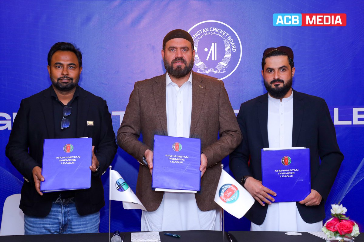 Devender Kumar (@asdevender_bbc) on Twitter photo A momentous day for Afghanistan Cricket as ACB Signs 10 year APL contract with ITW MEA .
It will accelerate growth and development of Afghan players and inspire millions to Dream big ๐
Brilliant from ACB ๐
<a href="/ACBofficials/">Afghanistan Cricket Board</a> <a href="/MirwaisAshraf16/">Mirwais Ashraf</a>
<a href="/NaseebAFGcric/">Naseeb Khan</a> <a href="/FMohammadi77/">Faridullah Mohammadi</a> A momentous day for Afghanistan Cricket as ACB Signs 10 year APL contract with ITW MEA .
It will accelerate growth and development of Afghan players and inspire millions to Dream big ๐
Brilliant from ACB ๐
<a href="/ACBofficials/">Afghanistan Cricket Board</a> <a href="/MirwaisAshraf16/">Mirwais Ashraf</a>
<a href="/NaseebAFGcric/">Naseeb Khan</a> <a href="/FMohammadi77/">Faridullah Mohammadi</a>