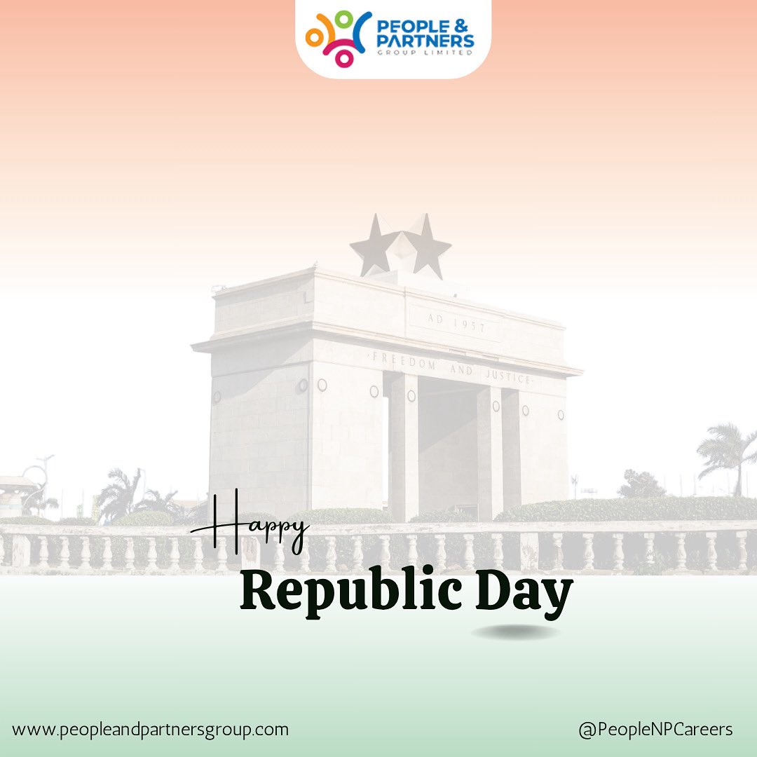 PeopleNPCareers's tweet image. We celebrate the spirit of progress, resilience, and unity that defines us.

Wishing everyone a meaningful Republic Day.

#PeopleAndPartnersGroup #RepublicDayGhana #HRWithPurpose #NationBuildingThroughPeople