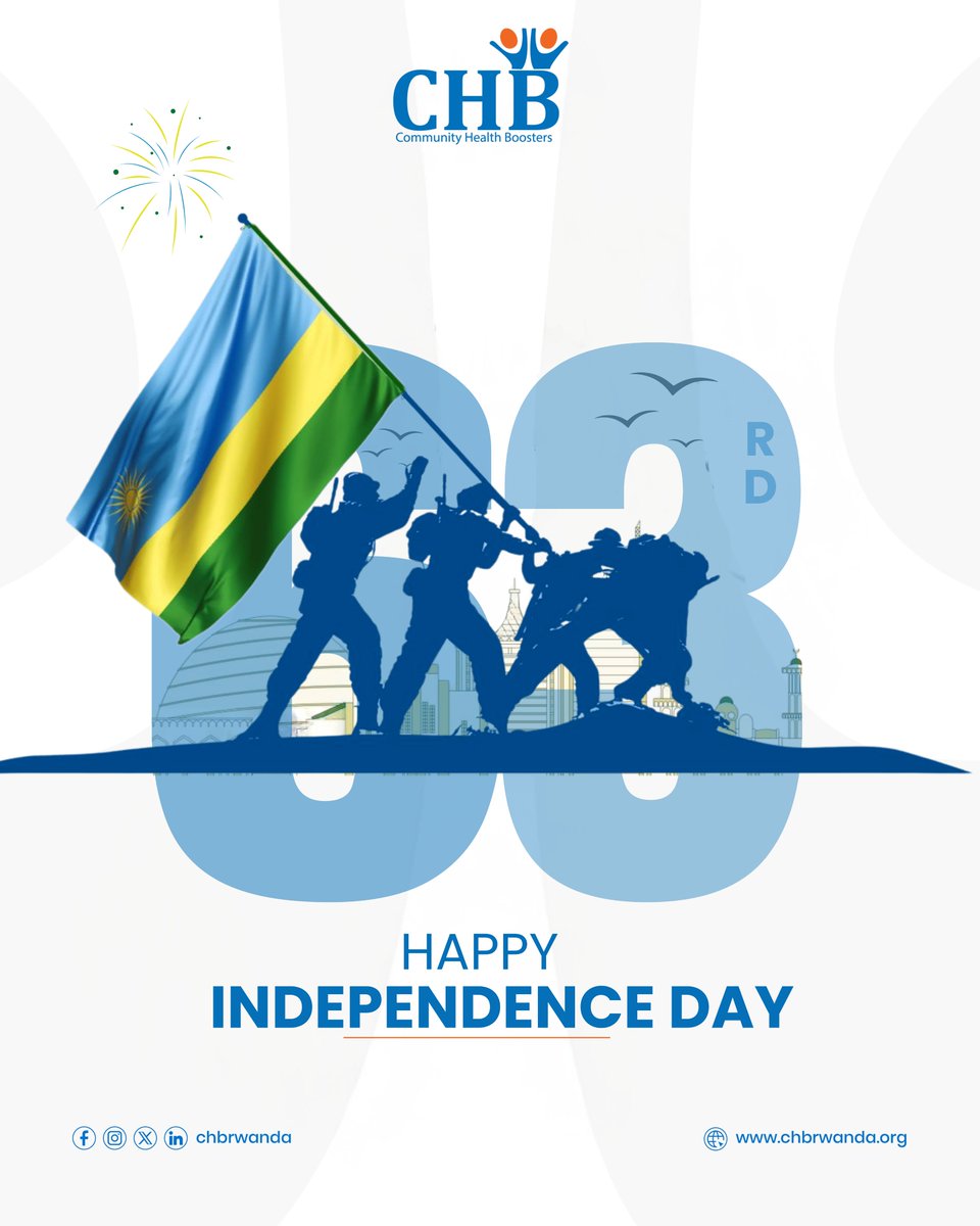 CHB Rwanda (@chbrwanda) on Twitter photo ๐๐๐ฉ๐ฉ๐ฒ ๐๐ง๐๐๐ฉ๐๐ง๐๐๐ง๐๐ ๐๐๐ฒ ๐ญ๐จ ๐๐ฅ๐ฅ ๐๐ฐ๐๐ง๐๐๐ง๐ฌ!
Today, we celebrate 63 years of resilience, unity, and progress. At CHB, we stand with all Rwandans in building a healthier, empowered future led by the strength of our youth.
#RwandaIndependenceDay ๐๐๐ฉ๐ฉ๐ฒ ๐๐ง๐๐๐ฉ๐๐ง๐๐๐ง๐๐ ๐๐๐ฒ ๐ญ๐จ ๐๐ฅ๐ฅ ๐๐ฐ๐๐ง๐๐๐ง๐ฌ!
Today, we celebrate 63 years of resilience, unity, and progress. At CHB, we stand with all Rwandans in building a healthier, empowered future led by the strength of our youth.
#RwandaIndependenceDay