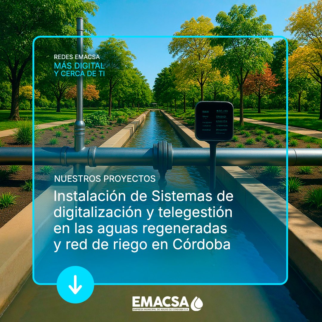 🌐 Desde EMACSA, estamos instalando sistemas de telegestión y digitalización en aguas regeneradas y red de riego no potable.
#TransformaciónDigital #Innovación #EMACSA #Digitalización #REDES_EMACSA