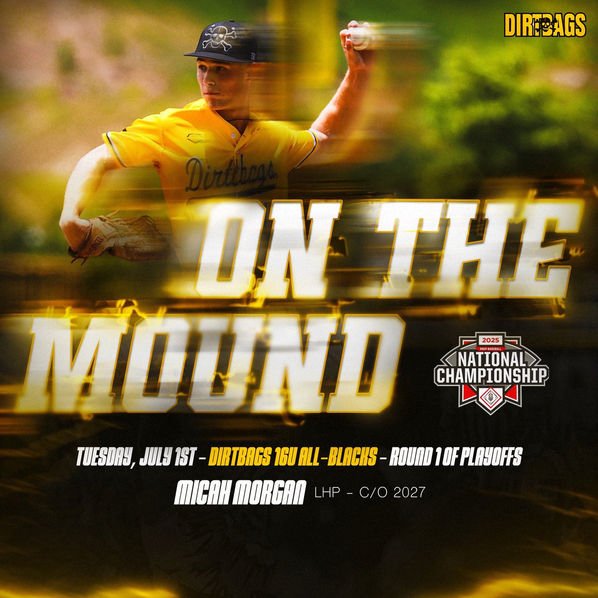 16U PBR National Championship
📆 Tuesday, July 1st
📍Lake Point (GA)
🕰️ 8:00 AM

Probable Starter: Micah Morgan (Uncommitted)