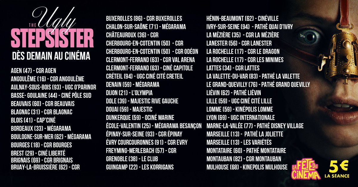 Après LES CHAMBRES ROUGES, THE SADNESS et les TERRIFIER, nous sommes très heureux de vous présenter demain au cinéma notre toute nouvelle pépite: THE UGLY STEPSISTER ! Un film qui fait bien mal, « façon ESC » !

Faites-nous confiance, vous ne regretterez pas l’expérience.🩸