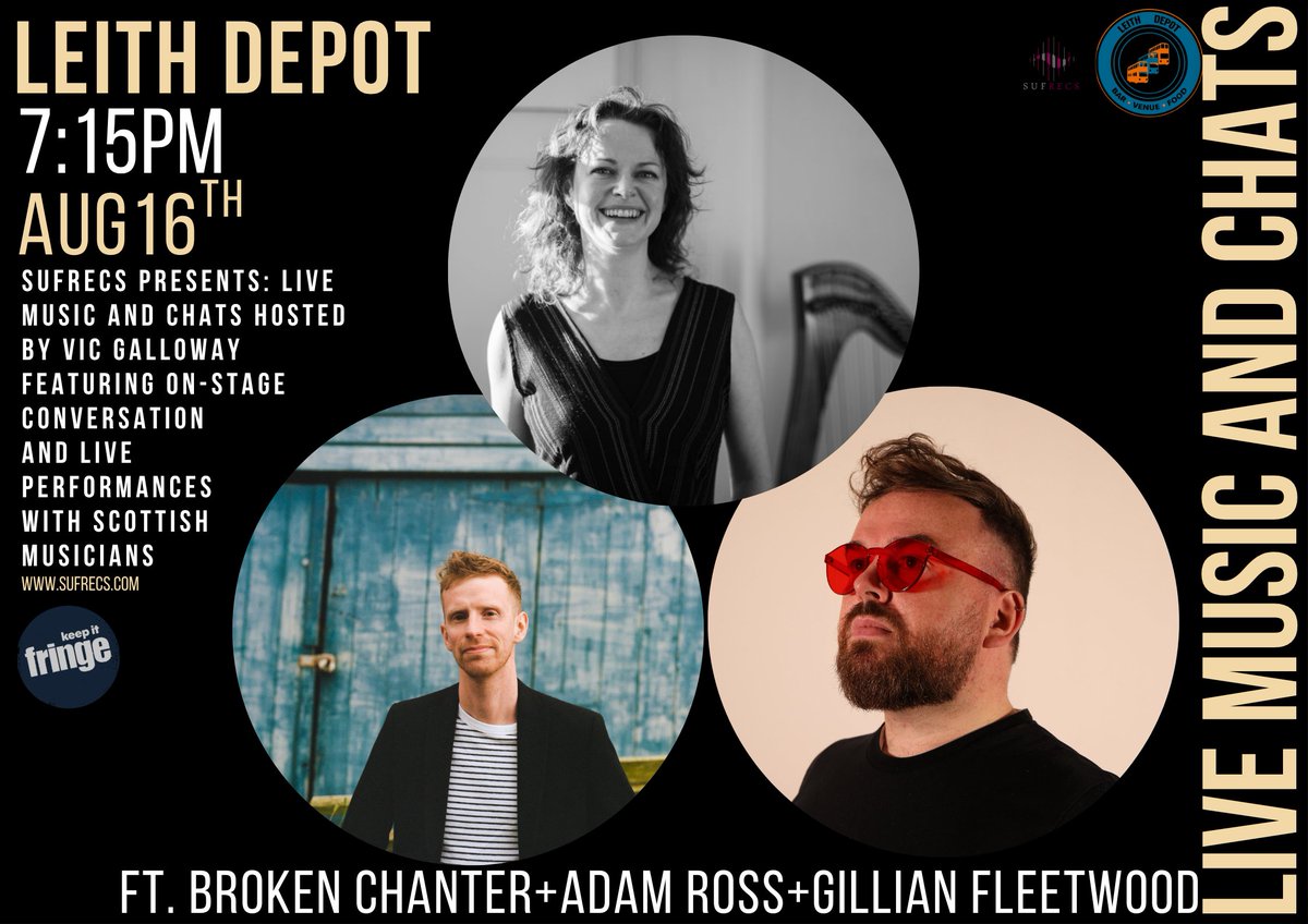 Sufrecs (@sufferfrecords) on Twitter photo 🔥 Just announced: Song Circle – Aug 16th!
🎶Catch #brokenchanter #adamross and #gillianfleetwood live at <a href="/edfringe/">Edinburgh Festival Fringe</a> 2025 for 'Live Music and Chats' with host <a href="/VicGalloway/">Vic Galloway</a>
in <a href="/leithdepot/">LEITH DEPOT</a> on 16/08/25💫
Tix now on sale! Music, chat & vibes.
#edfringe2025 #edinburghfringe 🔥 Just announced: Song Circle – Aug 16th!
🎶Catch #brokenchanter #adamross and #gillianfleetwood live at <a href="/edfringe/">Edinburgh Festival Fringe</a> 2025 for 'Live Music and Chats' with host <a href="/VicGalloway/">Vic Galloway</a>
in <a href="/leithdepot/">LEITH DEPOT</a> on 16/08/25💫
Tix now on sale! Music, chat & vibes.
#edfringe2025 #edinburghfringe