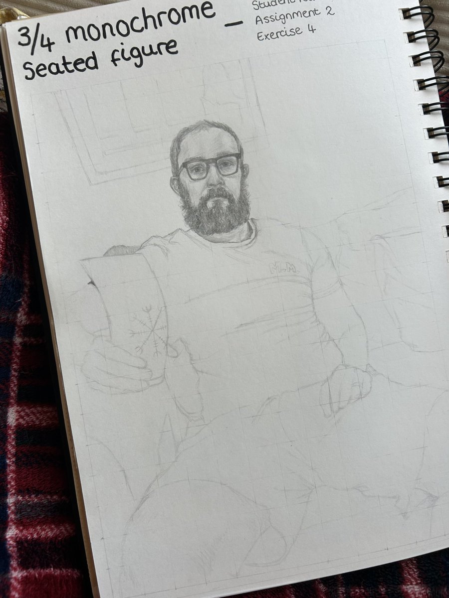 drawingsbydanni's tweet photo. A little progress update on “Alex at Home”; Although I’ve only added the detail to Alex’s head, I can already feel it coming together. 

Usually with my portraits, the head is the main focus, so trying to get the detail into a smaller head was a challenge, but one I enjoyed! https://t.co/syE7ggSgXP