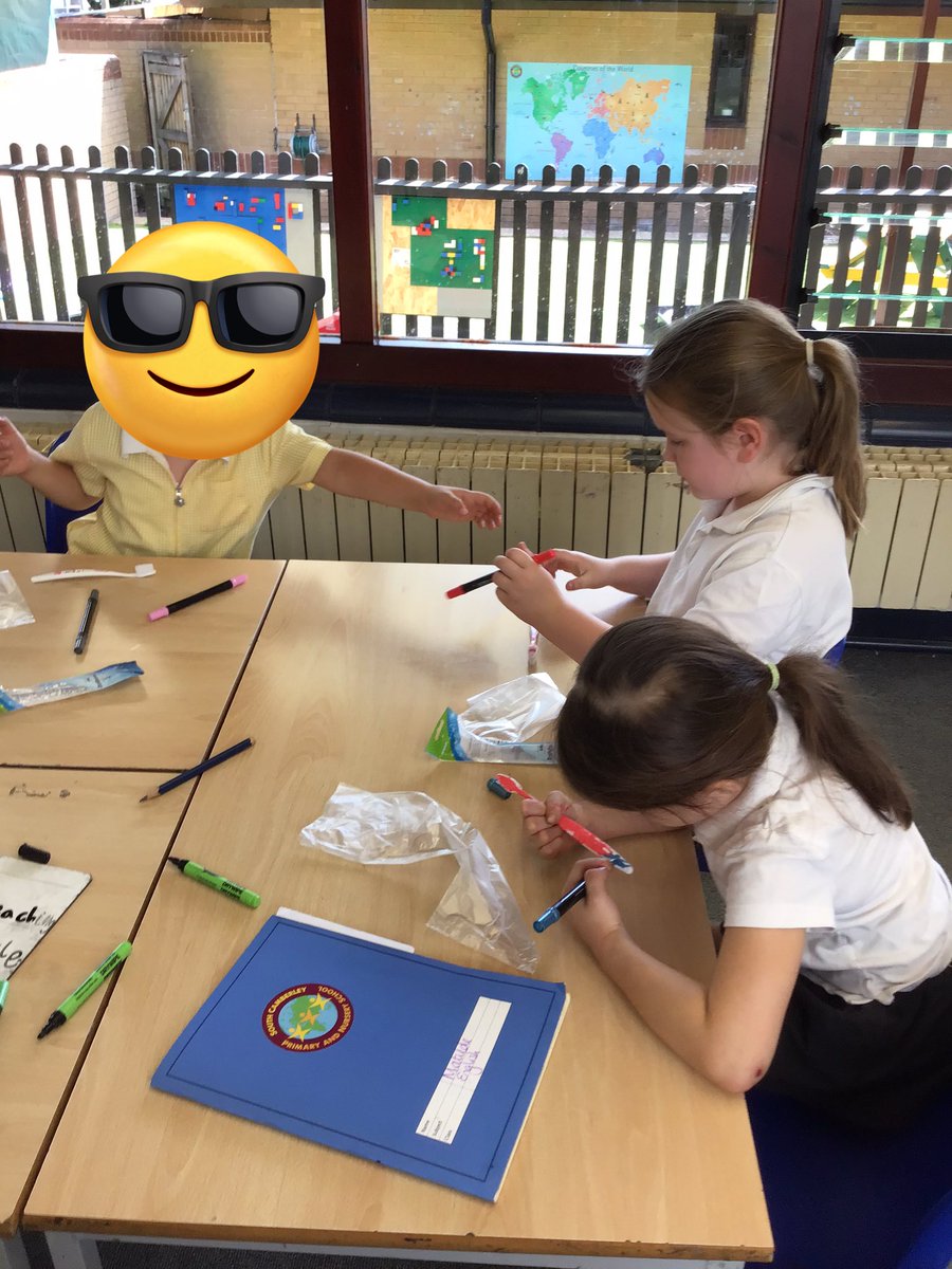 This morning Year 1@ JeffersClass have decorated their own toothbrushes just like Sammy. They have promised that these toothbrushes will be reused in the future #WeLoveSouthCamberley