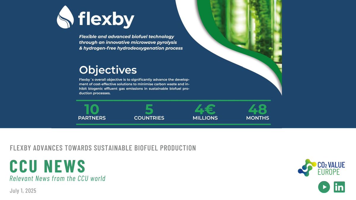 ♻️Turning waste into clean fuel! The #FLEXBY project uses wastewater-grown microalgae &amp; microwave pyrolysis to produce advanced biofuels, biohydrogen &amp; biochar. 

Recent milestones show strong progress toward carbon-neutral energy 👉 shorturl.at/nt0Ig.