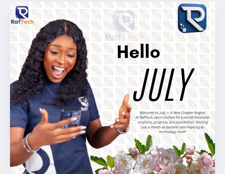 GoRaftech's tweet image. Welcome to July — A New Chapter Begins!

At #RafTech, we’re excited for a month filled with creativity, progress, and possibilities. Wishing you a month as dynamic and inspiring as technology itself!

#HappyNewMonth