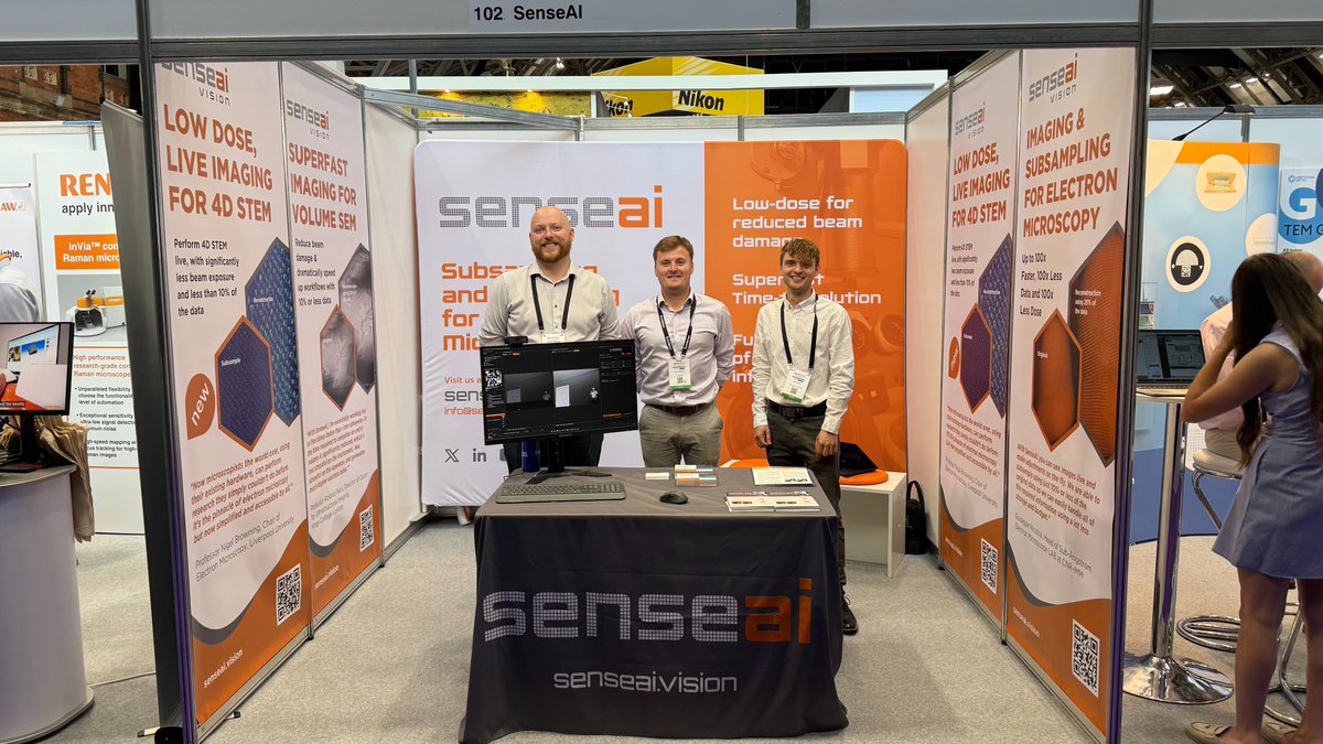 SenseAIUK's tweet image. We&apos;re live on Stand 102 at the Royal Microscopical Society #MMC2025! Today we&apos;ve also got multiple posters and flash talks from 4.30-6.30. See you there!
#electronmicroscopy #microscopy #imaging #4DSTEM #subsampling