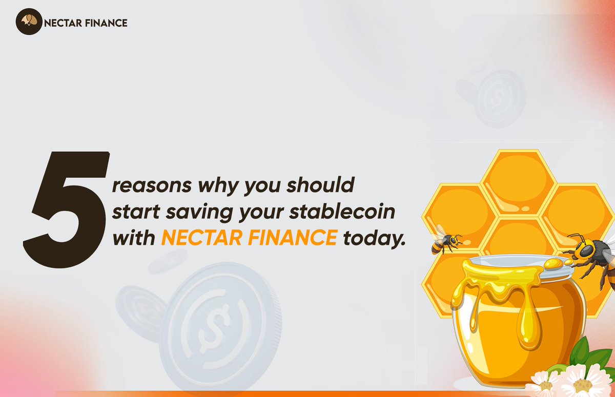 The year is moving fast, and so are the rewards you can earn on <a href="/Nectar_finance/">NectarFi🐝</a>!

Don't let this moment pass you by. 

Here are 5 reasons why you should start saving your stablecoins with Nectar Finance right now:

1. You're in Charge: Forget complex rules. With <a href="/Nectar_finance/">NectarFi🐝</a>,