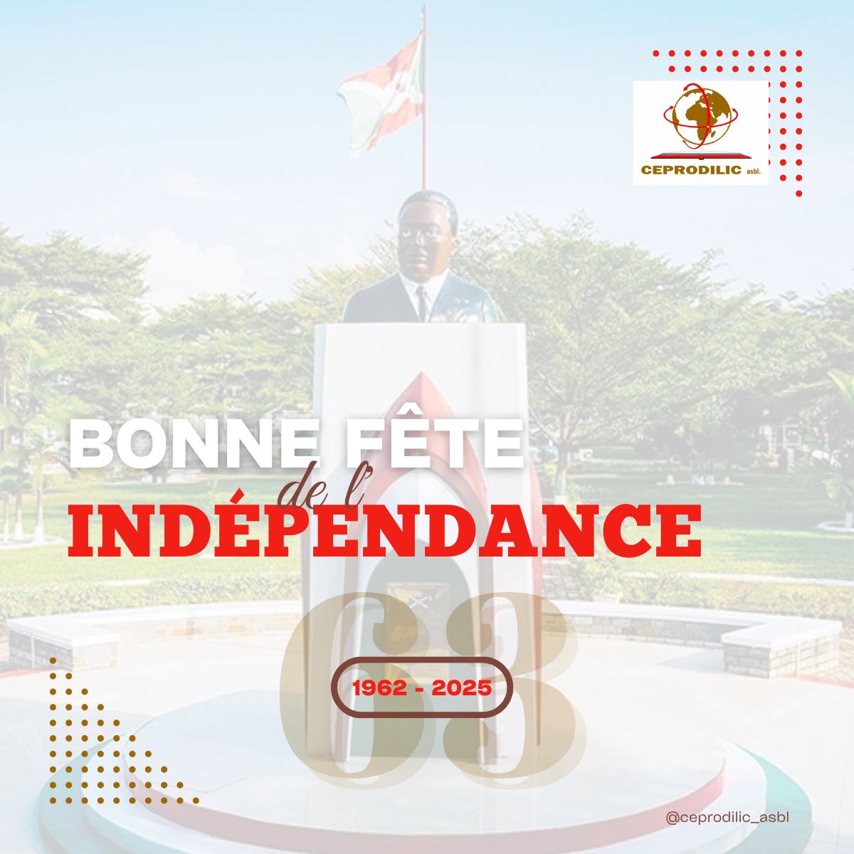 Bonne fête de l’Indépendance à tout le peuple burundais!🇧🇮

#indepedenceday #burundiat63 
#ceprodilic #greenclimatehub