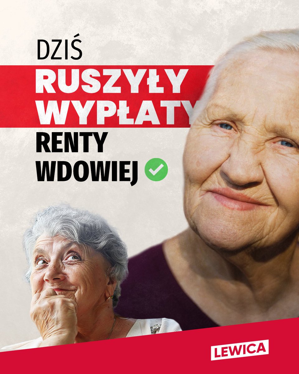 Dziś pierwsze wypłaty Renty Wdowiej. 350 zł - po tyle średnio dostali dziś polscy seniorzy i seniorki na skutek naszego programu socjalnego.

Największy projekt społeczny koalicji rządzącej zaczyna życie. Seniorzy i seniorki od dziś zaczynają dostawać pieniądze, na które tak