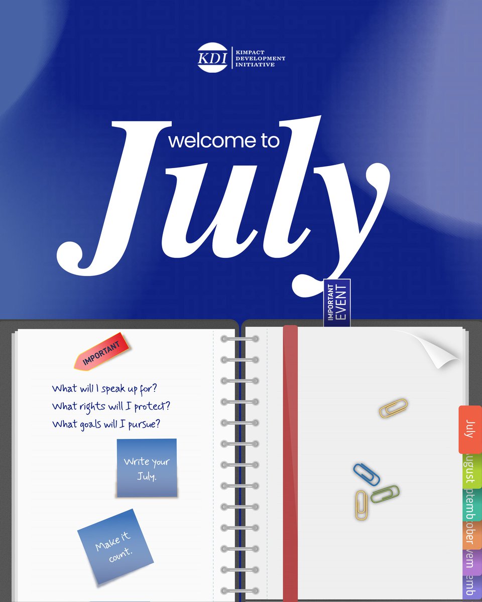 KDI_ng's tweet image. Happy New Month, Nigeria. Welcome to July.
At Kimpact Development Initiative (KDI), we remain committed to building stronger democratic systems, one step at a time.
A new month brings a new opportunity to engage, inspire, and push for the Nigeria we all believe in. Whether it’s…