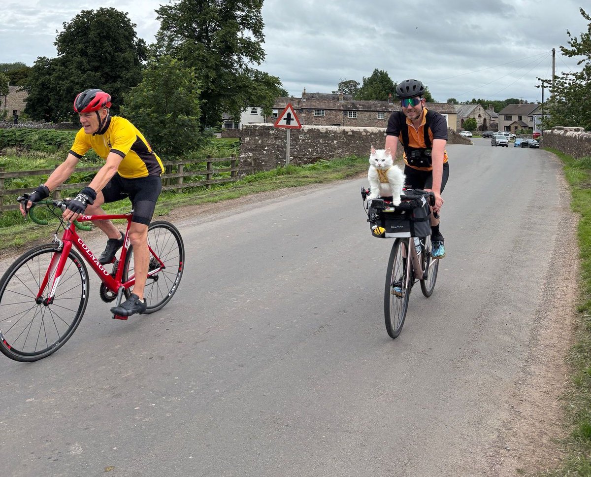 Two days into the Honeypot House-to-House Cycle! 🐝🚴

Riders are on a 925km journey from Dalleagles to Hampshire in 8 days, climbing 9,710m! Joined by famous cycling duo Travis &amp; Sigrid 😸  

Support young carers by donating: honeypotchildrens.enthuse.com/pf/travis-nels… 💛