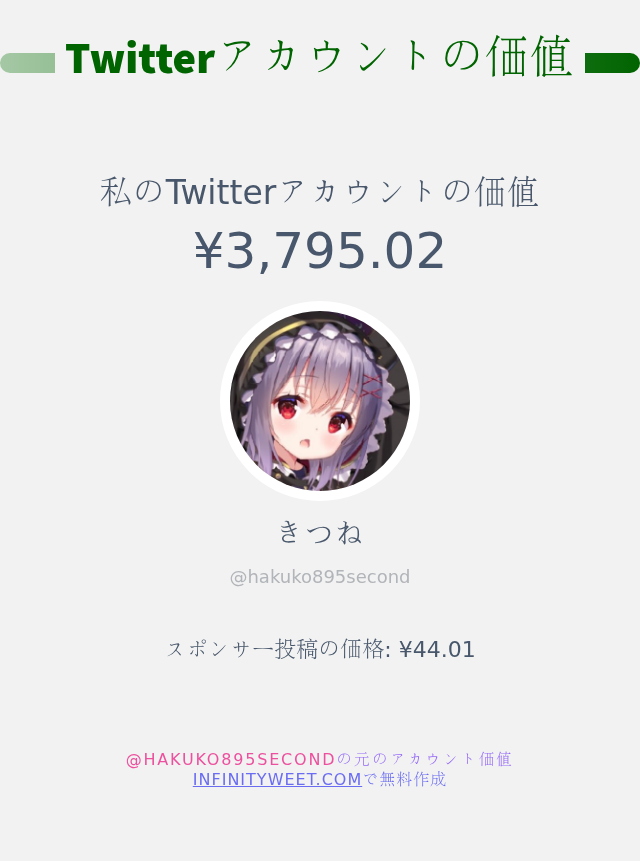私のTwitterの価値は : ¥3,795.02

➡️ infinityweet.com/account-worth?…
