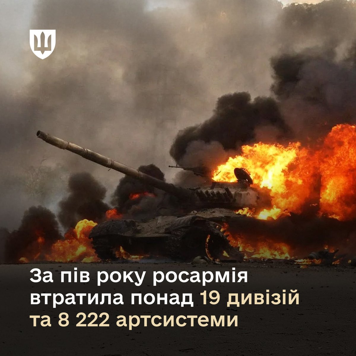 ❗️Losses of the 🇷🇺Russian army in the first half of 2025 - Ministry of Defense of 🇺🇦Ukraine

▪️Sanitary and irreversible losses of personnel - 230,180 soldiers;
▪️1,311 tanks;
▪️2,885 Armored Combat Vehicles;
▪️8,222 artillery systems;
▪️21,021 units of motor vehicles - the