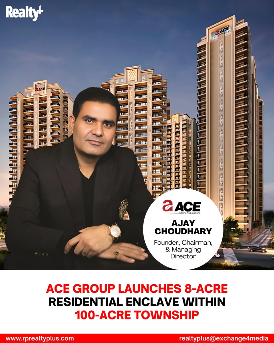 RPRealtyPlus's tweet image. 🏙️ ACE Group Expands Its Vision!
The ACE Group has launched an exclusive 8-acre residential enclave within its expansive 100-acre township project in Greater Noida.

Read more: rprealtyplus.com/news-views/8-a…

#ACEGroup #GreaterNoida #ResidentialLaunch #RealEstateNews #LuxuryEnclave