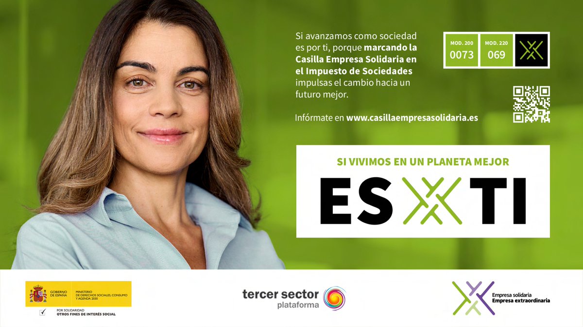👉 ¡Comienza la campaña de la #CasillaEmpresaSolidaria! 

Desde el 1 hasta el 25 de julio, todas las empresas que presenten el Impuesto de Sociedades pueden destinar el 0,7 % de sus impuestos a financiar proyectos sociales. 

Descubre cómo hacerlo ⤵️ 
plataformatercersector.es/comienza-la-ca…
