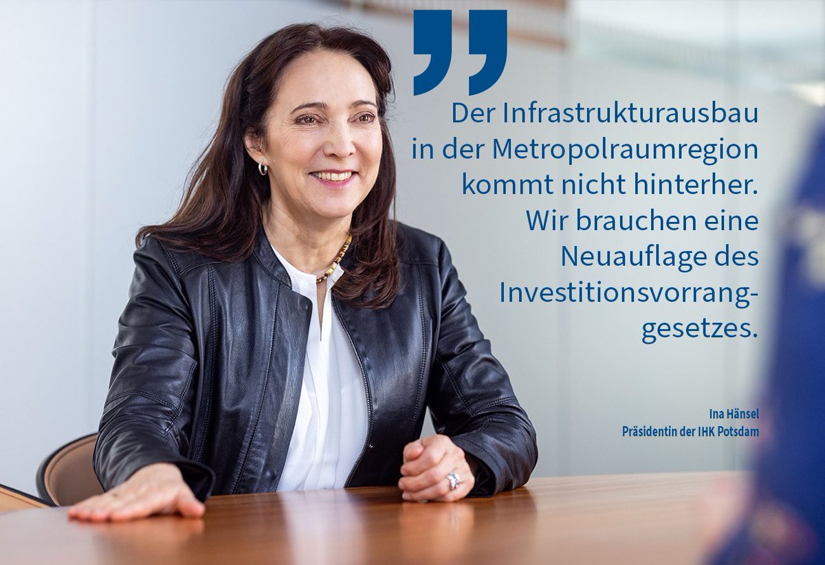 Der #Infrastrukturausbau kann mit dem #Wachstum 📊 🛫 🚧 der Airport Region Berlin-Brandenburg nicht mithalten. Unsere Präsidentin Ina Hänsel fordert, dass hierfür unbürokratische Regelungen getroffen werden und verweist auf das #Investitionsvorranggesetz.
