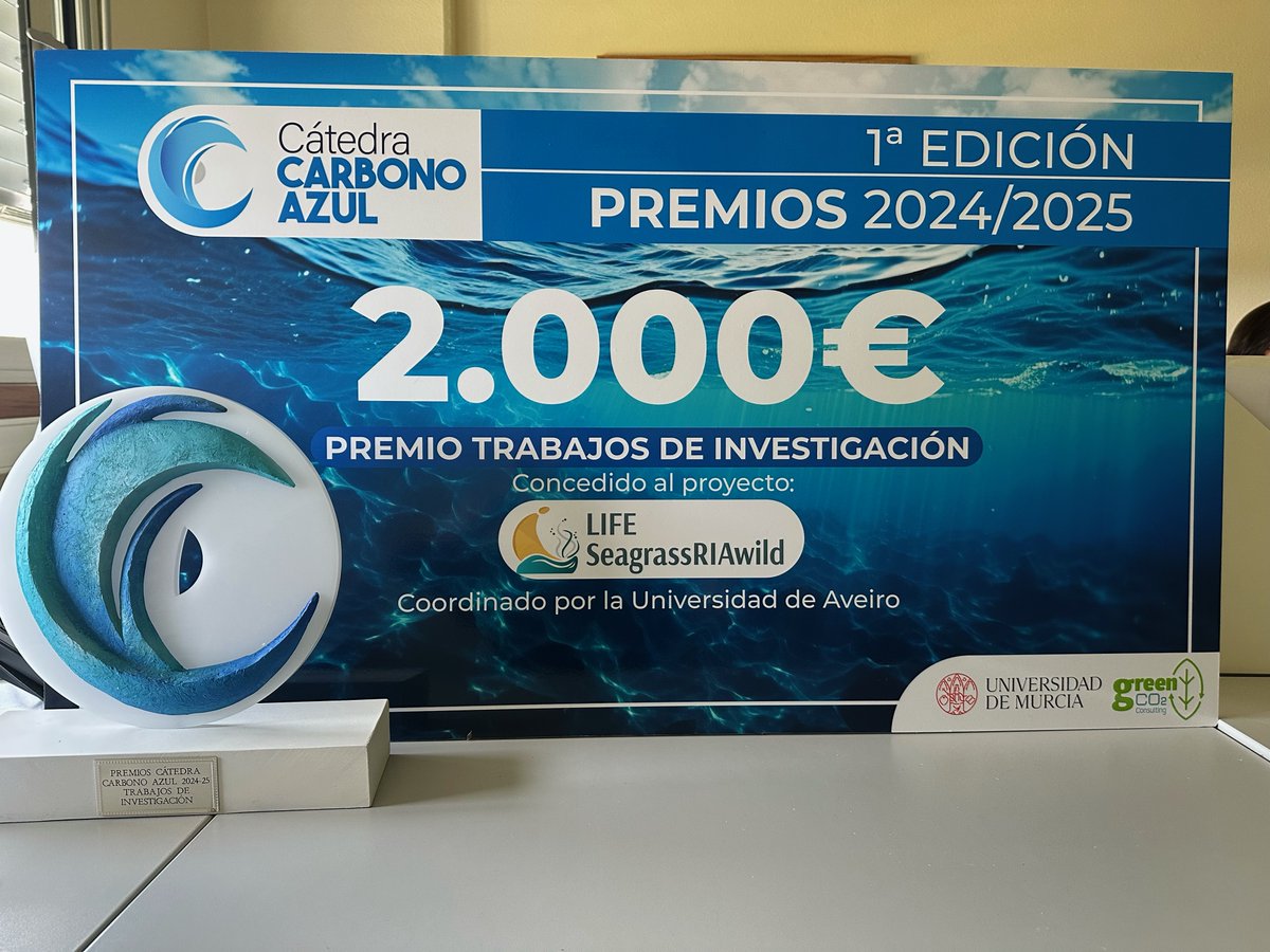 Marine Biotechnology & Aquaculture Research Group (@mbarg_cesam) on Twitter photo LIFE #SeagrassRIAwild was recognised with International Award for #BlueCarbon Innovation! Pedro Coelho👨🔬, project coordinator and researcher at #CESAM, represented the project consortium at the award ceremony, held on 24 June in Murcia, Spain.
#cesam_univ
@cesam_univ
<a href="/UnivAveiro/">Universidade Aveiro</a> LIFE #SeagrassRIAwild was recognised with International Award for #BlueCarbon Innovation! Pedro Coelho👨🔬, project coordinator and researcher at #CESAM, represented the project consortium at the award ceremony, held on 24 June in Murcia, Spain.
#cesam_univ
@cesam_univ
<a href="/UnivAveiro/">Universidade Aveiro</a>