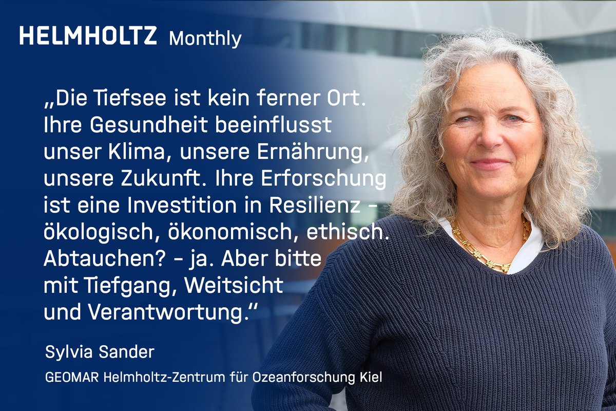 Meeresforscherin Sylvia Sander vom #GEOMAR fordert, dringend #Wissenslücken über die #Tiefsee zu schließen und formuliert konkrete Empfehlungen.

Standpunkt im Newsletter lesen⤵️
helmholtz.de/monthly-aktuell

Newsletter abonnieren⤵️
helmholtz.de/monthly

Bild: GEOMAR