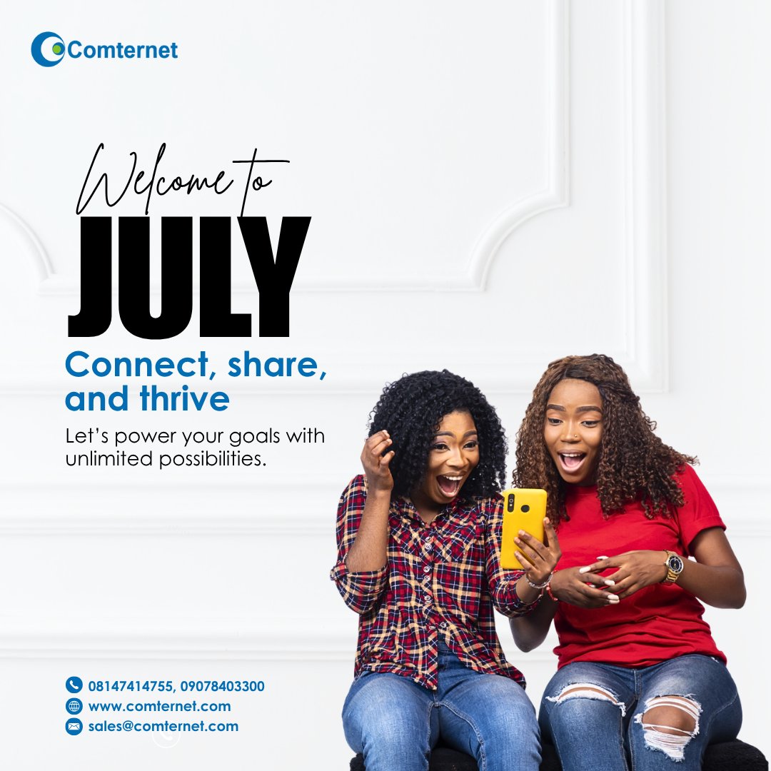 comternet's tweet photo. New month. New goals. No limits.

Level up with Comternet’s superfast internet built for work, life, and everything in between.

 Unlimited access, unbeatable speed.
09078403300 | sales@comternet.com | https://t.co/9y4xIZHAOw

#Comternet #WelcomeJuly #FastInternet #UnlimitedSpeed https://t.co/BsYEkT3nbI