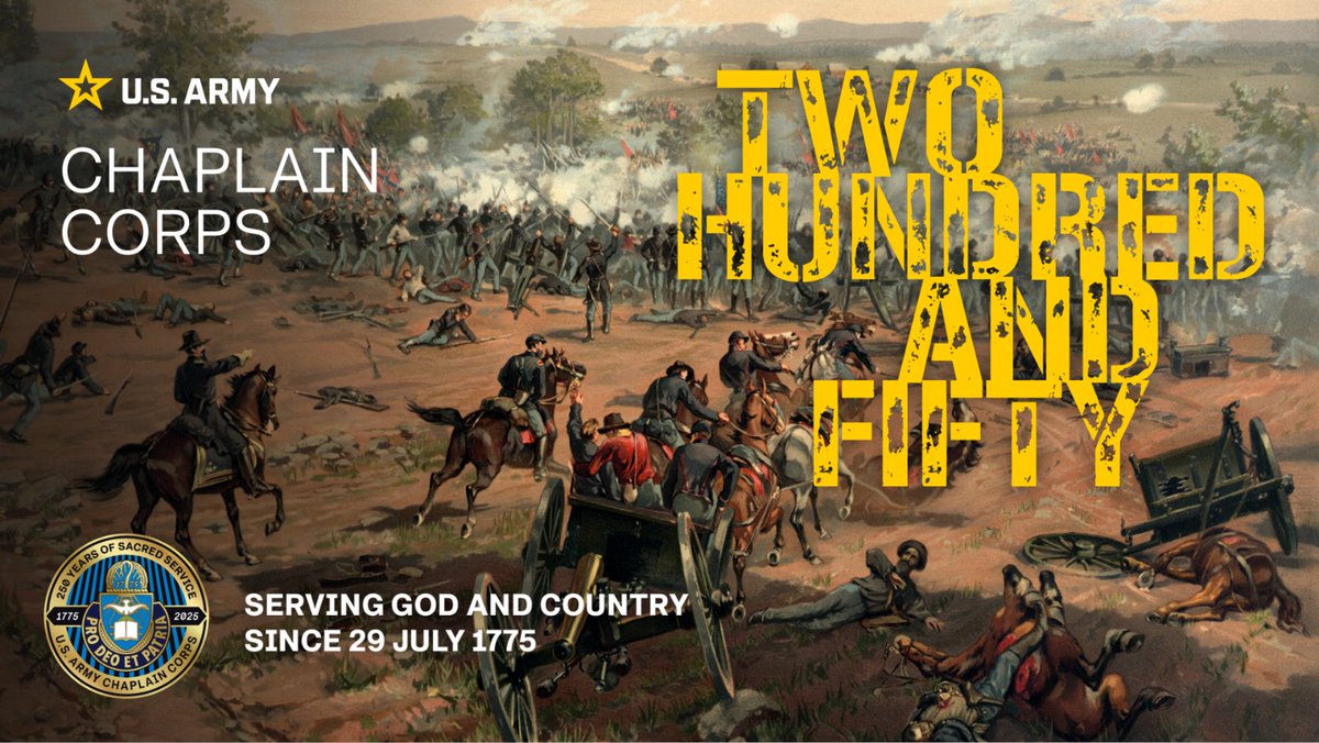 ArmyChaplains's tweet image. On July 1, 1863, the Battle of Gettysburg began. Amid the chaos, Army Chaplains stood firm, praying, comforting the wounded, and offering hope and faith to Soldiers and their Families when it was needed most.
#BattleOfGettysburg | #Gettysburg | #250Years | #ForGodAndCountry