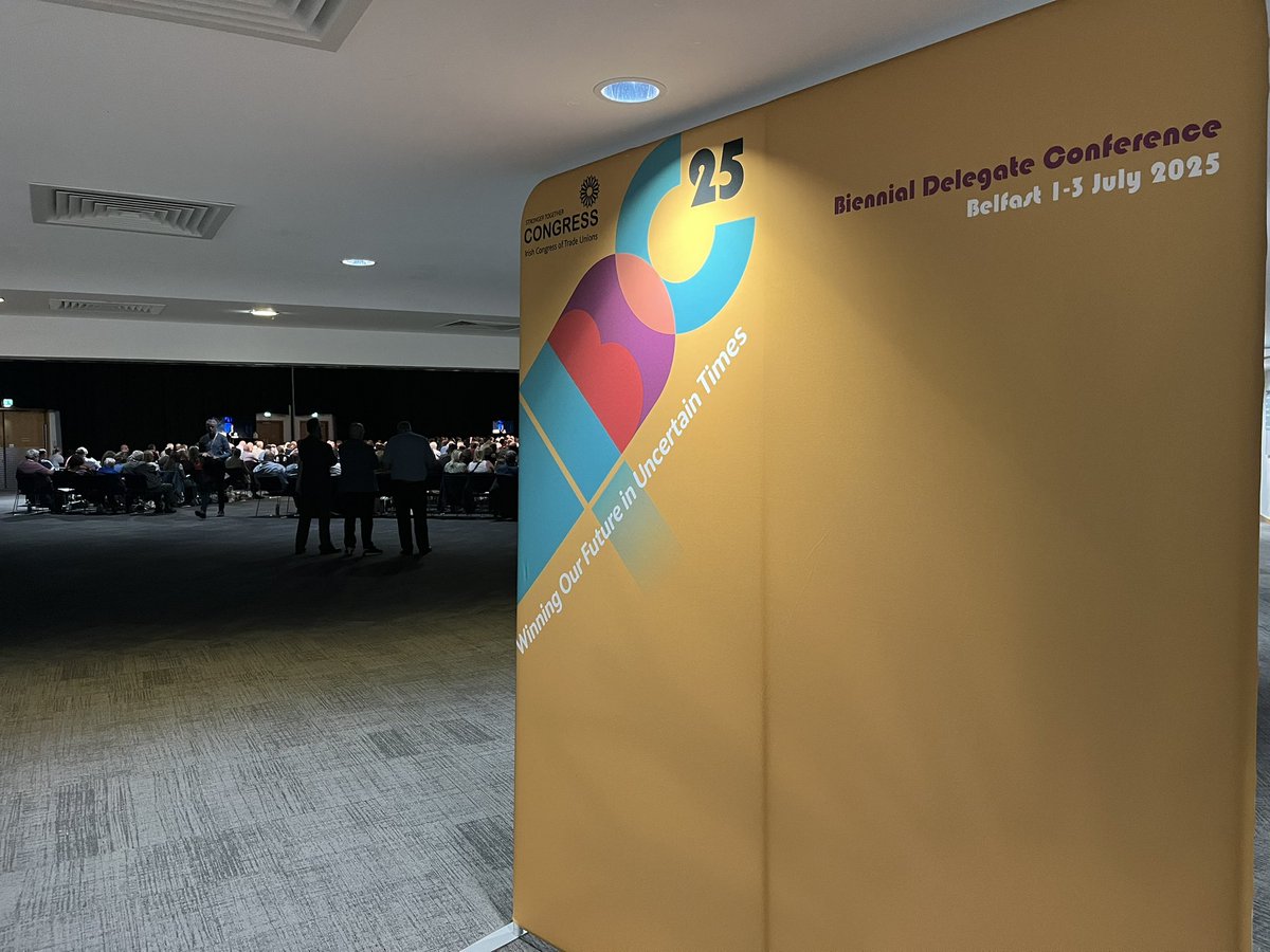 More than 600 trade union delegates are gathering in Belfast for the ICTU Conference. A four-day working week, pay, remote working and AI will be among the topics debated. <a href="/rtenews/">RTÉ News</a> 
rte.ie/news/2025/0701…