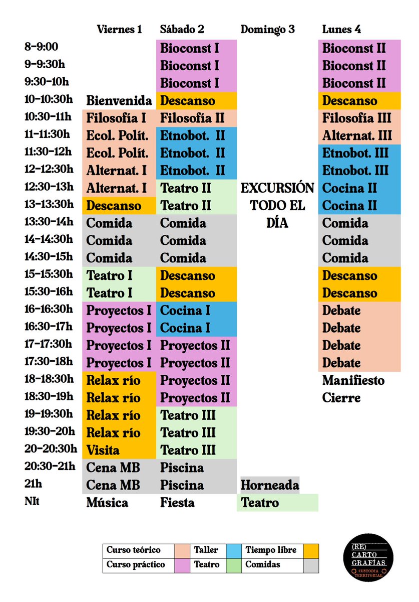 ¡¡Horario completo del programa!! 👇

Información en nuestra web recartografias.es/actividades/un…