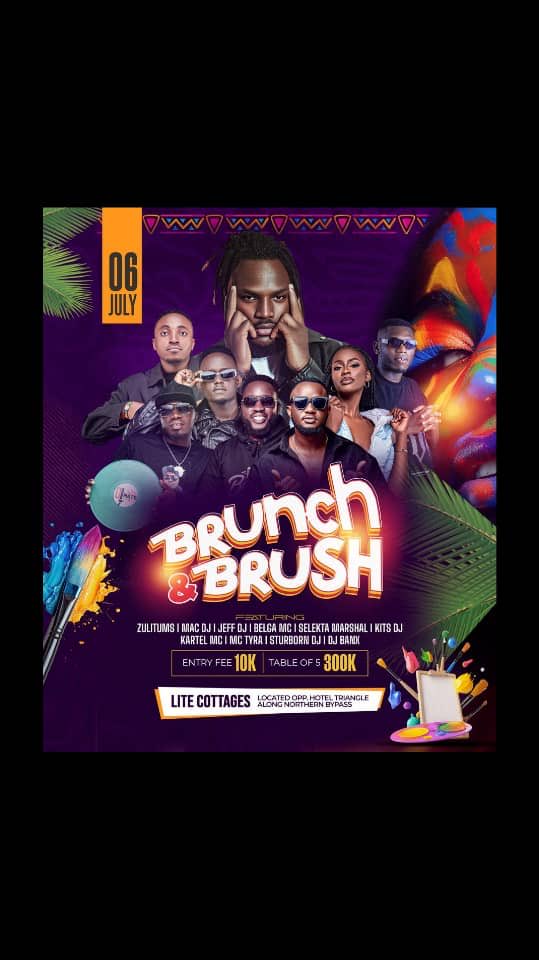 This Sunday we are brunching while brushing let’s all come through at lite cottages featuring <a href="/zulitumstweets/">ZULITUMS</a> <a href="/DeejMats/">Ma Taa Yoo 📀🎚️💿 🇺🇬</a> <a href="/DeejBanxx/">DeejBanx🇺🇬</a> <a href="/macdj43/">Mac Dj</a> <a href="/BelgaLive1997/">Belga Live</a> and many more