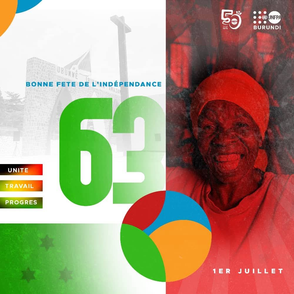 En ce 1er juillet, alors que le #Burundi célèbre 63 ans d'indépendance, <a href="/UNFPA/">UNFPA</a> se joint au Burundi pour honorer ce jour historique.

Joyeuse Fête de l'Indépendance à tous les Burundais ! 🇧🇮