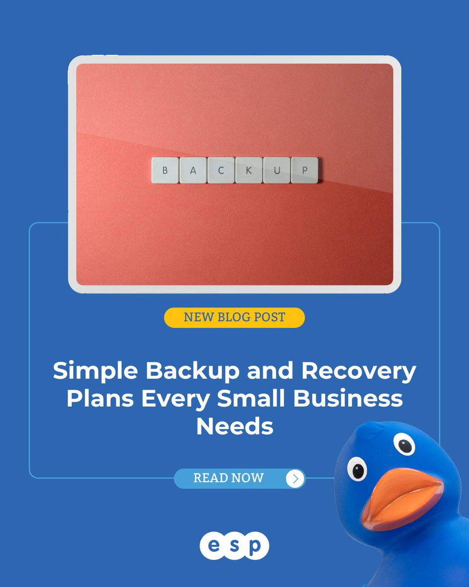 ESPProjects's tweet image. 📣What if you lost all your data tomorrow? 😬 Don't risk it! Our blog provides simple backup and recovery plans every small business needs.
Protect your lifeline! Read more ⬇️...
espprojects.co.uk/business-conti…
#DataBackup #DataRecovery #SmallBusiness #DataProtection #espprojects