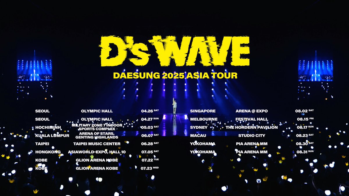 𝗗𝗔𝗘𝗦𝗨𝗡𝗚 𝟮𝟬𝟮𝟱 𝗔𝗦𝗜𝗔 𝗧𝗢𝗨𝗥: 𝗗'𝘀 𝗪𝗔𝗩𝗘 𝗦𝗣𝗢𝗧 𝗩𝗜𝗗𝗘𝗢
⠀⠀
🔗 youtu.be/Uq53-jWIVr8 

#대성 #DAESUNG #DLITE
#DsWAVE #Asia_tour