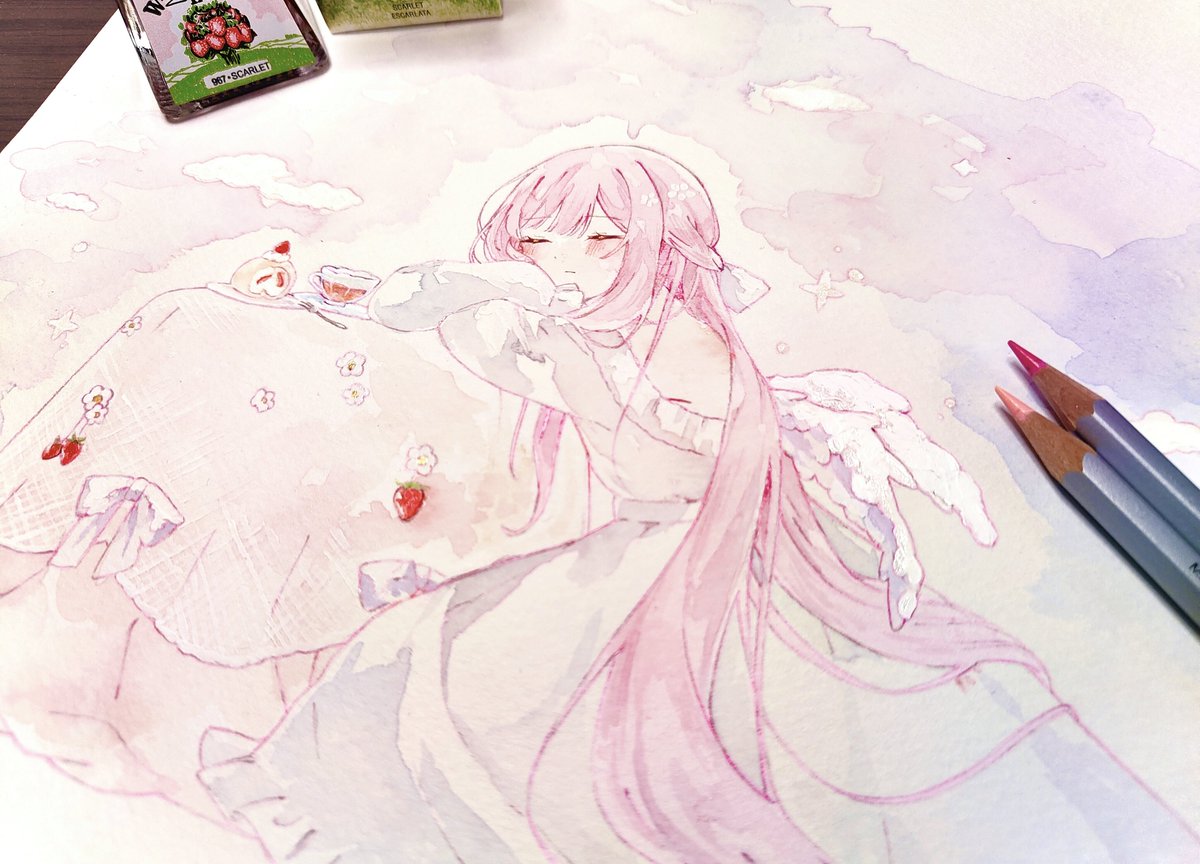 home_504's tweet image. #2025年自分が選ぶ今年上半期の4枚 
#アナログイラスト見たかったら私をフォローすると良いです