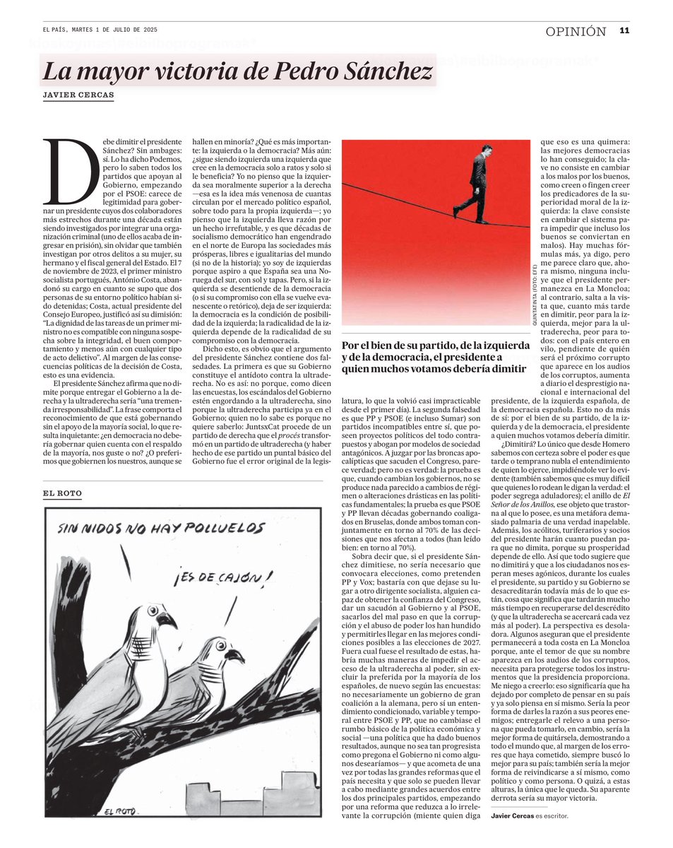 manuelsegura's tweet photo. Este martes hay que leer a Javier Cercas. https://t.co/A0SNfRyCwH