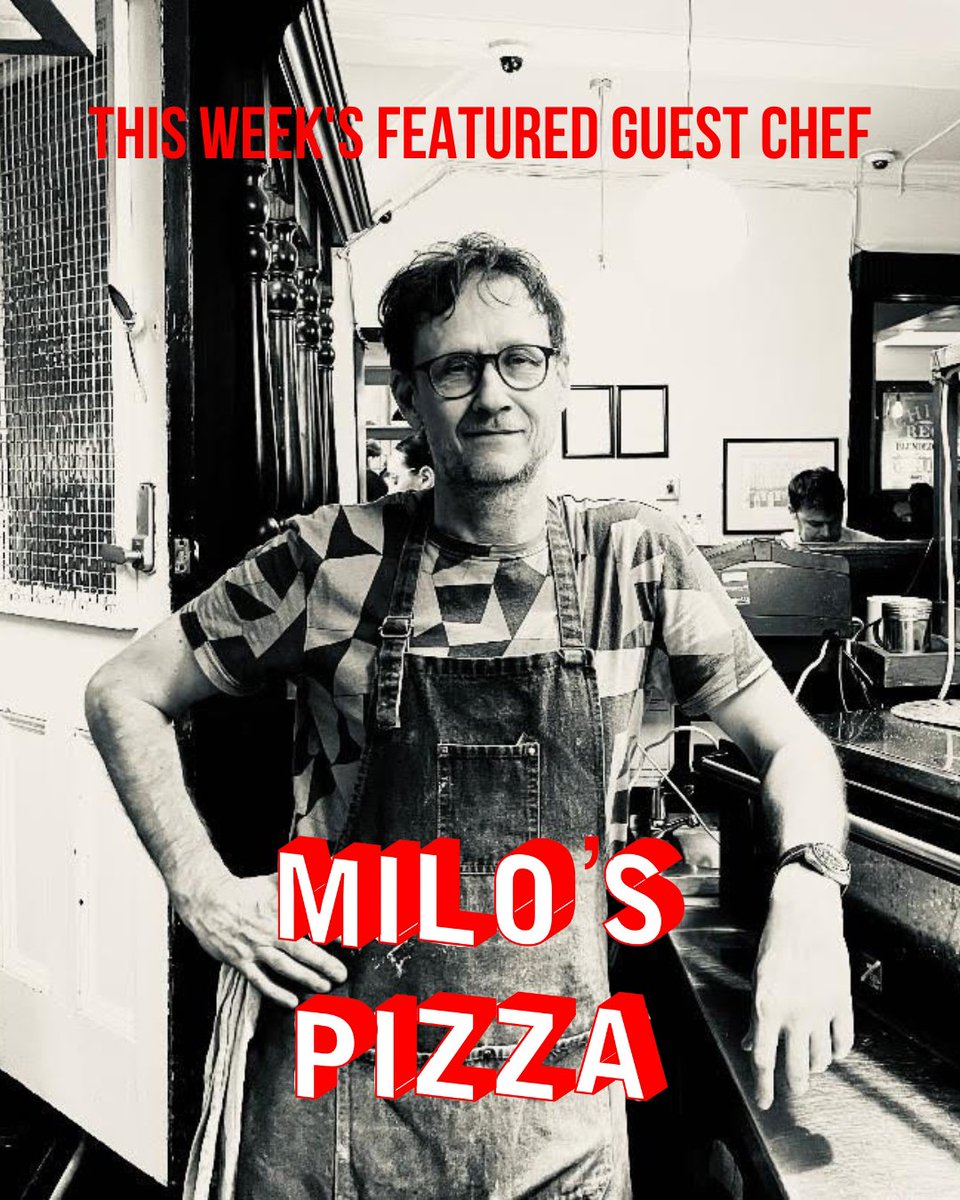 THIS WEEK'S FEATURED GUEST CHEF: MILO’S PIZZA 🍕
While Chef Francisco takes a well-deserved holiday, we are delighted to welcome Milo to our taproom kitchen. Specialising in hand-stretched sourdough pizzas, Milo will be serving his delicious creations daily until Sunday.
