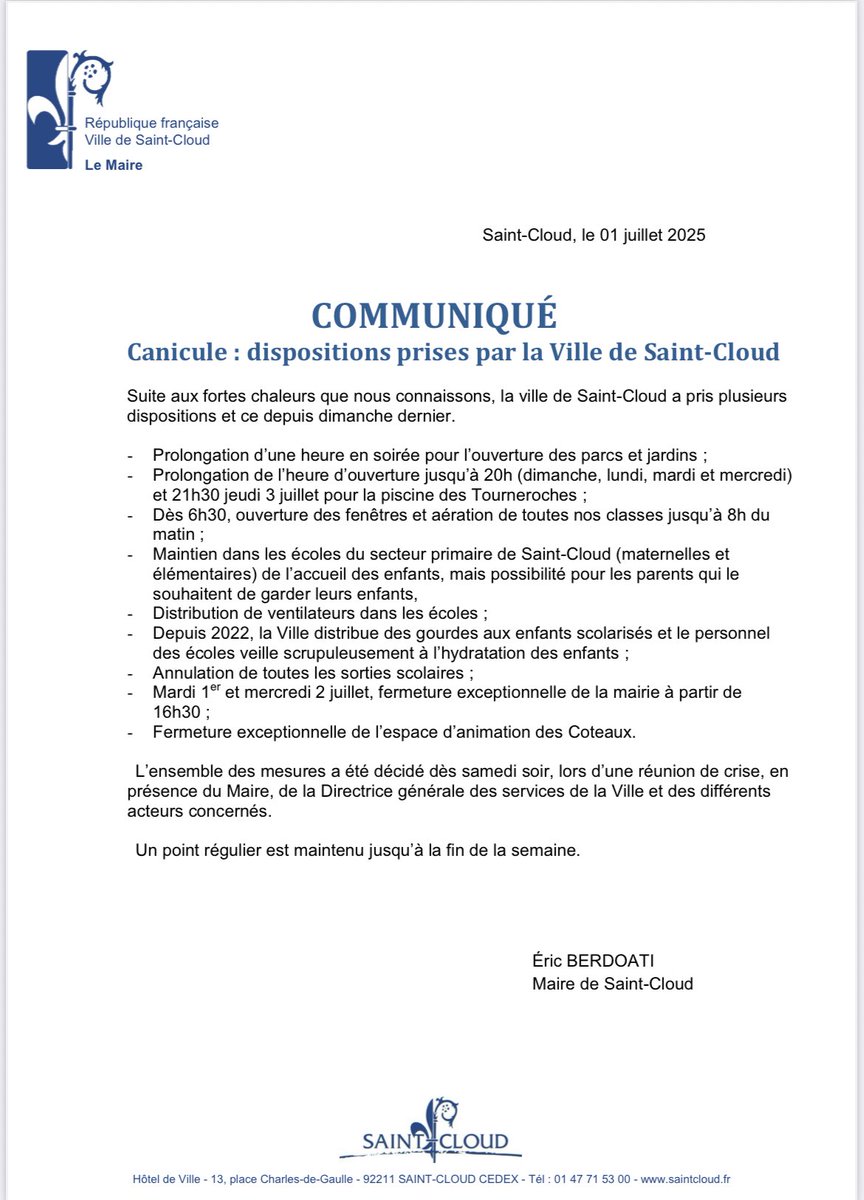 ericberdoati's tweet image. Communiqué alerte extrême canicule