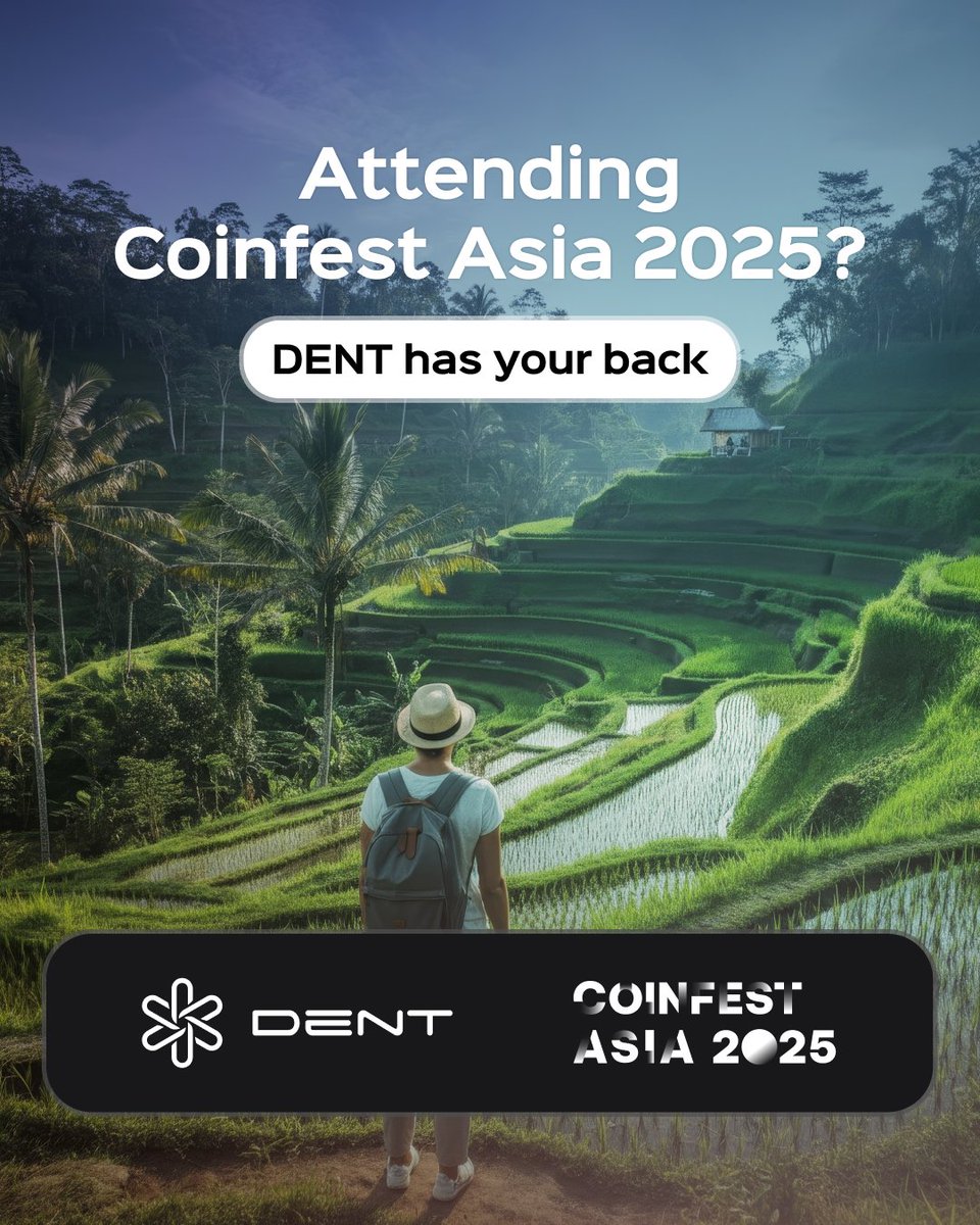 DENT (@dentcoin) on Twitter photo Heading to Bali for the biggest crypto event in Asia? DENT has your back.
We’re sponsoring bonus mobile data for all event guests! No roaming, no stress. Just seamless connection in Bali.
Stay tuned to <a href="/CoinfestAsia/">Coinfest Asia</a> for more information. Heading to Bali for the biggest crypto event in Asia? DENT has your back.
We’re sponsoring bonus mobile data for all event guests! No roaming, no stress. Just seamless connection in Bali.
Stay tuned to <a href="/CoinfestAsia/">Coinfest Asia</a> for more information.