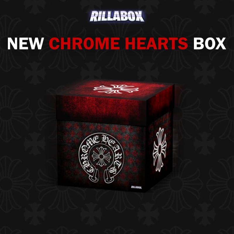 RillaBox's tweet photo. NEW BOX - CHROME HEARTS!🤘

For just $144.99 win some of the craziest CHROME HEARTS drip in our box🔥

Reply below if you would OPEN this box to win FREE credit👇