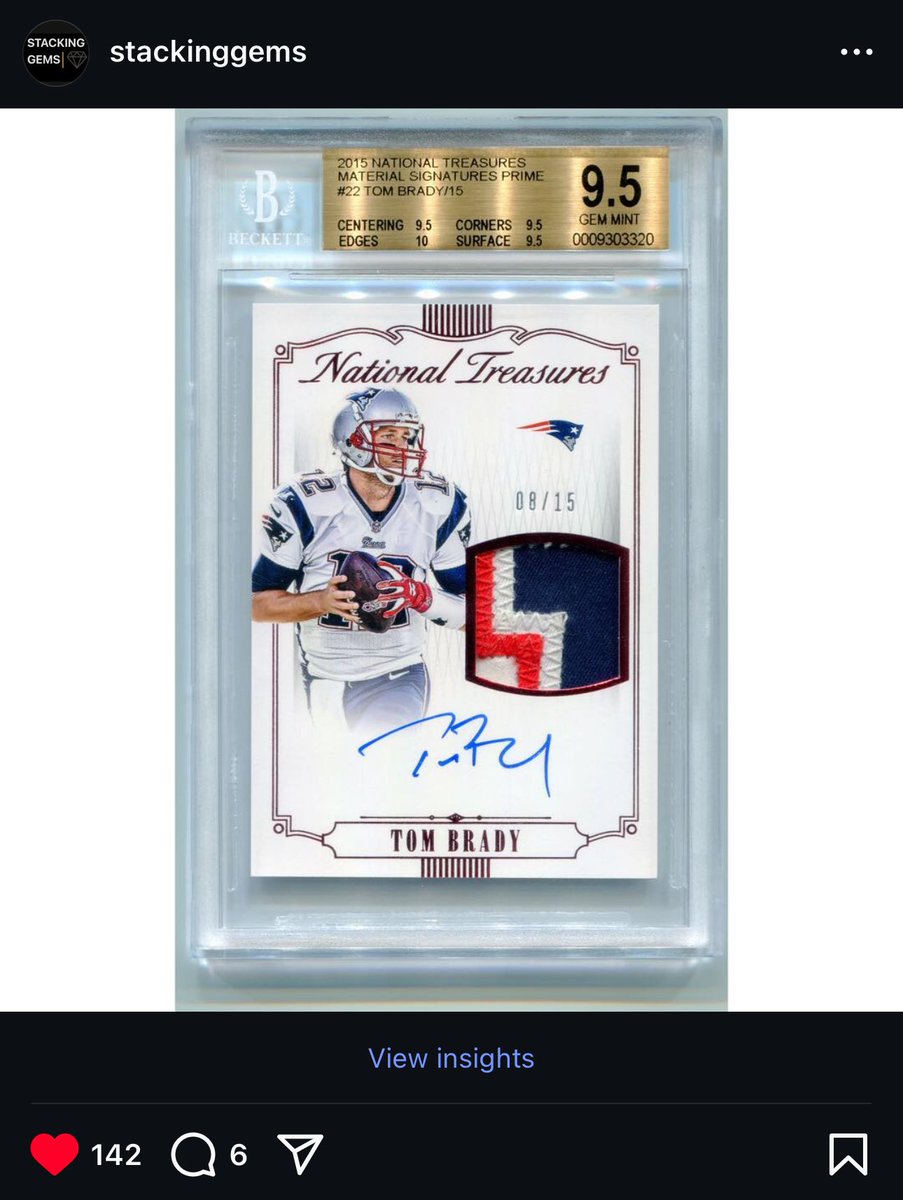 zachfowl's tweet image. Saw this on auction only problem is there is  one graded higher. That would be mine 💎 @Fanatics @TomBrady @CardVaultTB