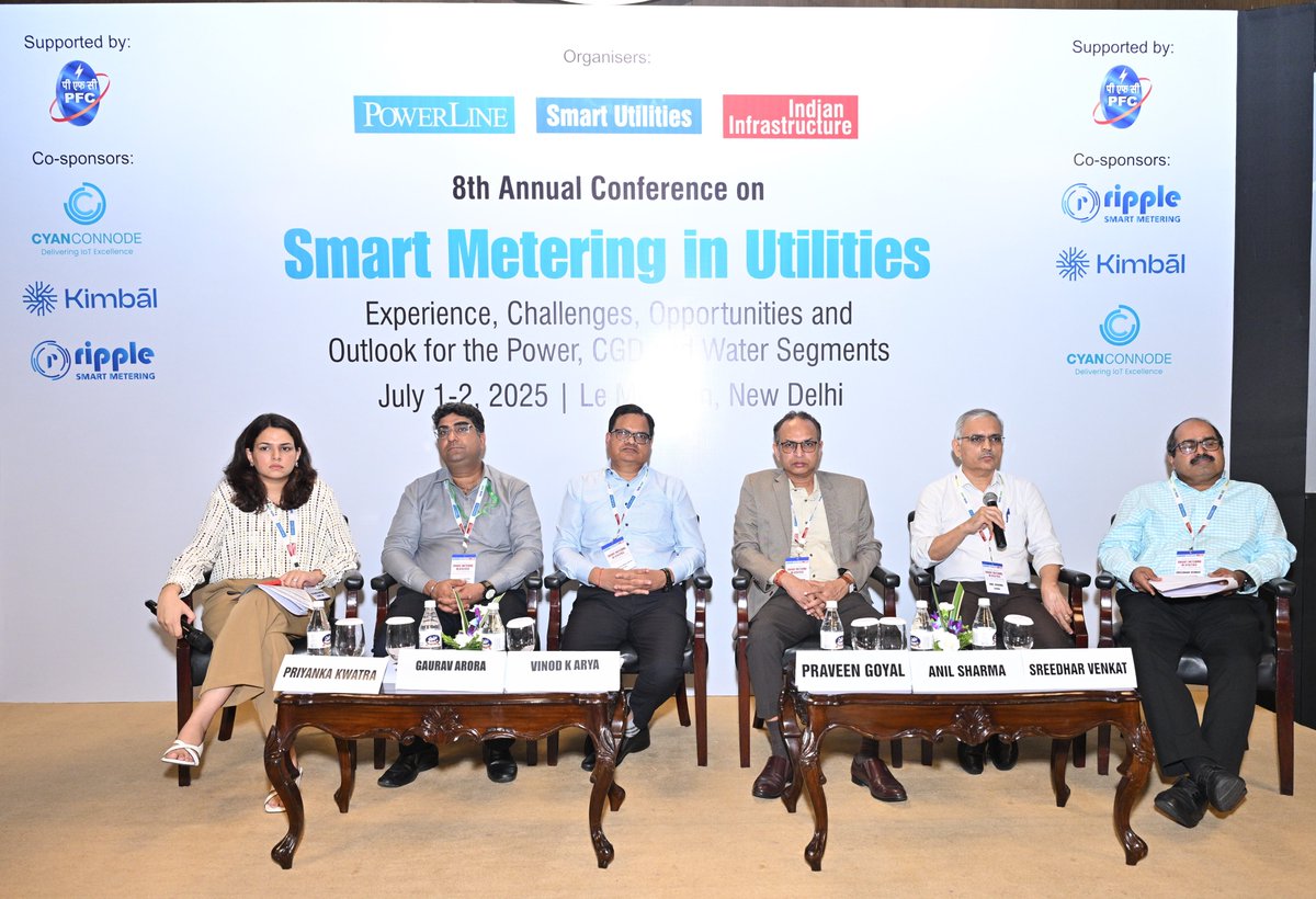 Powerline_Mag's tweet image. A glimpse of the panel discussion on “Discom Perspective” at our 8th Annual Conference on Smart Metering in Utilities.
#SmartMetering #AdvancedMeteringInfrastructure #DataDrivenUtilities #SmartGridIndia #RDSS #WaterMetering #GasMetering #AMRUT #JalJeevanMission #SmartCities