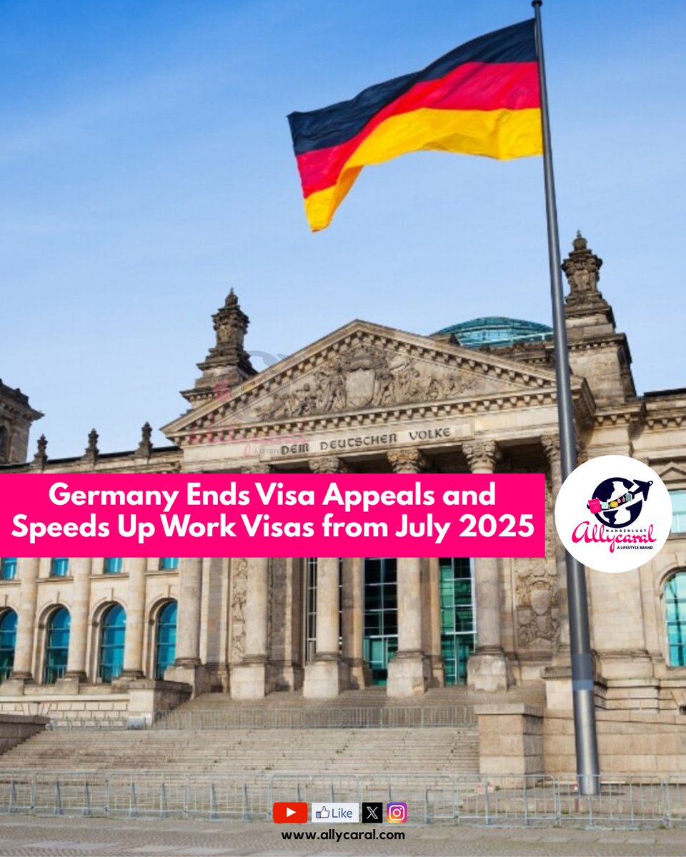 allycaralgoa's tweet image. 🚨 Big visa update from Germany! Starting July 1, 2025, Germany will scrap the visa appeal (remonstration) process &amp;amp; introduce faster work visa approvals. 🇩🇪

Read details on allycaral.com/2025/07/01/ger…

#GermanyVisa #WorkInGermany #ImmigrationNews